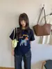 Camiseta de Manga Corta Gruesa de Corte Holgado para Mujer con Bordado de Toalla, Textura de Felpa, Estilo Lindo y Juvenil, Primavera Temprana