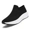 Zapatos de Verano Transpirables de Malla Flyknit para Hombre y Mujer, Zapatos para Correr Ligeros, Deportivos Casuales, Slip-on, Zapatos Tipo Calcetín Negros