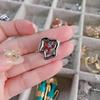 Anillo de Gema Panal Luminoso Brillante Chapado en Oro de 18K Ocho Corazones Ocho Flechas Zircón Fundido Diamante Flash Flor Anillo Abierto
