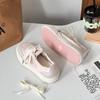 Zapatos de lona transpirables de suela gruesa con dopamina para mujer, novedad de verano 2024, zapatos casuales blancos transpirables que combinan con todo.