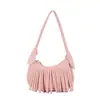 Bolso de Hombro Infantil Retro con Borlas Estilo Coreano para Niña Bolso de Mano Mini Color Sólido Bolso para Ropa de Viaje de Bebé