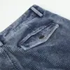 Pantalones de trabajo vintage de pana desgastada para hombre, estilo punk, marca de moda, diseño holgado de pierna ancha multibolsillos, pantalones de pierna recta