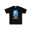 Camiseta Manga Curta da Marca Japonesa Tendência Bape com Estampa Camuflada de Macaco Dormindo e Cabeça de Macaco, Camiseta de Verão para Casais, Camiseta Curta Casual Esportiva de Meia Manga