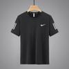 Camiseta Cruzada de Seda Helada de Secado Rápido, Camiseta Deportiva Delgada, Top de Verano, Ropa Holgada de Manga Corta para Hombre