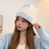 Chapéu de tricô de lã doce estilo coreano para mulheres, novo gorro para caminhada ao ar livre outono e inverno, chapéu para clima frio que afina o rosto