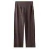 Leggings de Lã Nuvem com Fleece Quente para Mulheres 2025 Novo Estilo Calças Retas Largas Quentes Outono e Inverno Calças de Cintura Alta