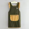 Delantal elegante de manga larga, resistente al agua y al aceite, estilo coreano, para cocina casera, resistente a manchas y suciedad, ropa de trabajo especializada para uso en comedor y oficina