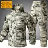 Traje de camuflaje duradero y resistente al desgarro para hombre, traje de entrenamiento para trabajo táctico al aire libre de primavera y otoño, chaqueta nueva a prueba de viento y cálida