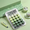 Calculadora transparente de teclas grandes de alta apariencia para estudiantes y uso de oficina, calculadora de mano portátil estilo mecánico de colores caramelo