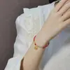 Pulsera de Jade Hetian Marca Fortune Caperucita Roja Cuerda de Mano Tejida Bendecida para Mujer Cuerda de Mano Bendecida Llena de Regalo para Mejor Amiga de Pareja Cuerda Roja para Novia