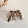 Goma para el pelo de estilo coreano con lunares y borde de encaje con lazo, Pinza para el pelo de media coleta, Accesorio para el pelo de pinza de resorte, Goma para el pelo muy bonita