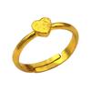 Nuevo anillo de doble corazón de amor de apertura de arena dorada de Vietnam chapado en oro para mujer, joyería de índice de larga duración que no se decolora, venta al por mayor