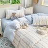 Conjunto de Cama Pastoral de Algodão Puro Quatro Peças 2025 Novo Estilo Floral Fresco Roupa de Cama Toda em Algodão Capa de Edredom Lençol Comércio Exterior
