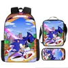 Mochila transfronteriza con estampado de dibujos animados para niños y niñas en jardines de infancia alrededor de Sonic