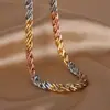 Zhuangshengsheng Joyería al por mayor Estilo Ins Diseño de nicho Collar Versátil Color electrochapado Oro Cadena tejida a mano Juego