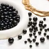 Contas Soltas Perfuradas de ABS Preto Imitação de Pérola 3-14mm Contas Artesanais para DIY em Sapatos, Calças, Chapéus, Pulseiras, Acessórios de Joias