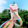 R Celebridad de Internet Transfronteriza Accesorios para el Cabello de Niños Unicornio Estrella Peluca de Colores Pasador Pinza de Pelo de Moño para Niñas Femenino