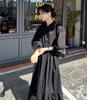 Vestido Japonês Mori Girl com Patchwork de Renda Plissada Estilo Corte Vintage com Patchwork de Renda Pesada