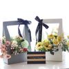 Cesta de Flores Portátil, Bolsa para Arreglo de Flores Navideñas de Papel, Caja de Flores Portátil para el Día del Maestro, Materiales Florales, Bolsa para Flores de Floristería