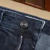 Otoño regular Gruesos azul oscuro Pantalones de hombre Lavados Blanco Lujo Simple Viscosa Elástico Jeans de Hombre