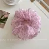 Goma para el pelo extra grande de gasa de burbujas con pedrería, Diadema de alta gama estilo francés, Accesorio para el pelo moderno y elegante para mujer