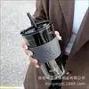 Copo de Bambu Personalizado com Alto Valor Estético, Copo de Água de Vidro com Canudo, Capa de Couro, Copo de Água de Vidro para Escritório, Caneca de Café Espessa