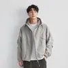 Chamarra con Capucha Yizhi Workwear para Hombre, Otoño 2026 Estilo Funcional Exterior Holgado Cremallera Abrigo Casual