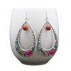 Brincos de prata de lei S925 com artesanato em epóxi, gota d'água, carpa, lótus, folha de lótus, estilo étnico retrô, pequenos brincos de flor elegantes