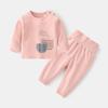 Ropa de Otoño e Invierno para Niños Ropa de Otoño para Fondo Traje de Ropa Interior para Bebé para Niños y Niñas Algodón para Bebé Estampado Hebilla en el Hombro Dos Piezas Pantalones de Otoño de Cintura Alta