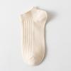 Calcetines de dos agujas calcetines cortos de mujer primavera y verano algodón fino calcetines de barco cortos de algodón simple de color sólido para mujer al por mayor