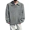 Nuevo suéter casual de moda estilo old money de lujo ligero con punto trenzado, cuello camisero, manga larga para hombre, cárdigan para hombre, chaqueta para hombre