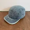 Boné de Baseball Retrô Japonês de Nicho para Trabalho em Brim, Boné Bico de Pato Versátil de Cinco Painéis, Resistente, Aba Curta, Aba Macia