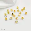 Chapado en Oro de 18K Fuerte Retención de Color Tubo Largo Corte en Ángulo Flor Perlas Tubo Recto Espaciador Perlas Hecho a Mano DIY Accesorios para Joyería Pulsera Collar