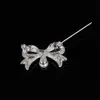 Broche de Luxo Estilo Coreano de Marca Grande Cravejado com Diamantes Broche de Laço com Pérola Moda Acessórios para Roupas