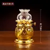 Lâmpada de Ghee Líquido à Prova de Vento Suporte de Lâmpada Altar Budista Lâmpada de Oferenda Lâmpada de Longa Duração Doméstica Lâmpada de Óleo Regulável para Oferenda a Guanyin