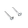 Pendientes luminosos de cuatro garras de plata esterlina s999 para mujer, sencillos, ligeros, de lujo, de alta gama, con sentido de pareja, pendientes coreanos elegantes y únicos.