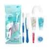 Kit de Higiene Pessoal Descartável para Hotel Conjunto de Escova de Dentes Descartável de Sete Peças Três em Um Pronto para Viagem Hotel Estoque Disponível Entrega Direta