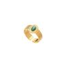 Anillo francés de acero de titanio con incrustaciones de piedra natural, nicho multicolor, para mujer, acero inoxidable, temperamento europeo, apertura ajustable