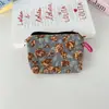 Nuevo Monedero Floral de Pana Bolso de Almacenamiento Casual Bolso Portátil para Guardar Monedas Bolso de Viaje para Lipstick