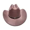 Nuevo sombrero de vaquero occidental con cinturón de estrella de cinco puntas para otoño e invierno para niños y niñas, sombrero de jazz de lana de ala ancha vintage al por mayor