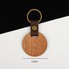 Llavero de madera de haya y nogal negro, regalo transfronterizo, venta al por mayor, colgante cuadrado y redondo de cuero, llavero de madera DIY.
