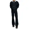 Calça Ocidental Masculina Lisa Cor Sólida Micro Flare Estilo Americano Cleanfit Caimento Elegante Toque de Luxo Calça Longa Flare Modelagem Slim Calça Social