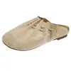 Zapatos Burken de suela gruesa y exterior de cuero suave para mujer, zapatillas Baotou sin cordones de primavera y verano 2025, ideales para relajarse.