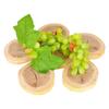 Fruta falsa, fruta, verdura, grano de uva, racimos de uva de goma suave con hojas, plantas, pequeños adornos