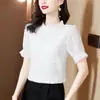 Camisa de Encaje Bordado Nueva de Verano, Camisa Base Europea de Moda, Top Versátil para Mujer