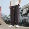 Pantalones de Linterna de Algodón y Lino de Verano para Hombre Estilo Chino, Pantalones Retro de Pierna Ancha, Talla Grande Sueltos, Pantalones Casuales Tai Chi Zen