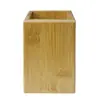 Porta-Canetas de Bambu Criativo Caixa de Armazenamento Multifuncional Madeira Maciça Porta-Canetas para Estudante Decoração de Mesa de Escritório Presente