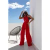 2025 Nuevo Mono de Verano de Color Puro sin Mangas Hombros Descubiertos Sexy con Cuello Halter Cintura para Mujer en Aliexpress