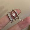 Zircon Metal Open Ring terno Feminino Nicho Design de alta qualidade Finger Ring Anel de vento frio simples