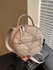 Bolso de Alta Gama Sense para Mujer 2024 Nuevo Otoño e Invierno Explosiones Versátil Rombo Bolso de Hombro Bolso Cruzado Portátil de Moda Bolso Redondo Pequeño